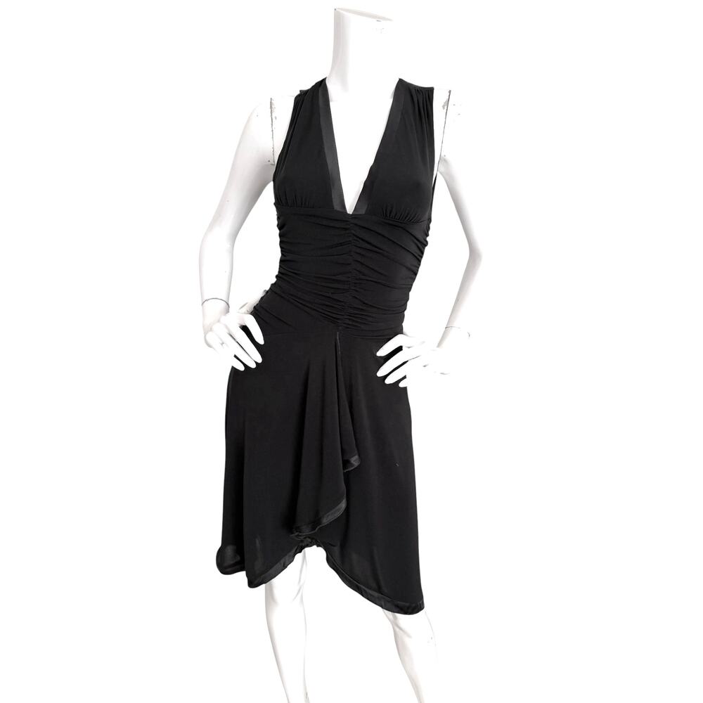 SOLD* Bebe Y2K Vintage Black Jersey Ruched Asymmetric Fairy Whimsigoth